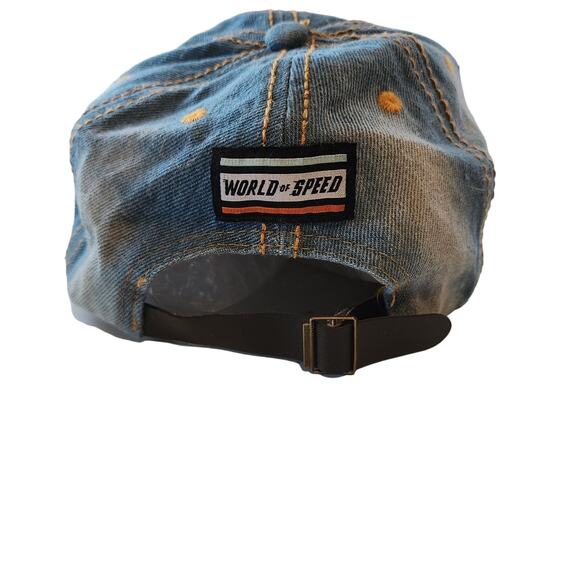 World of speed 90's Style Acid Wash USA Flag Cap with Rhinestones - Picture 3 of 5